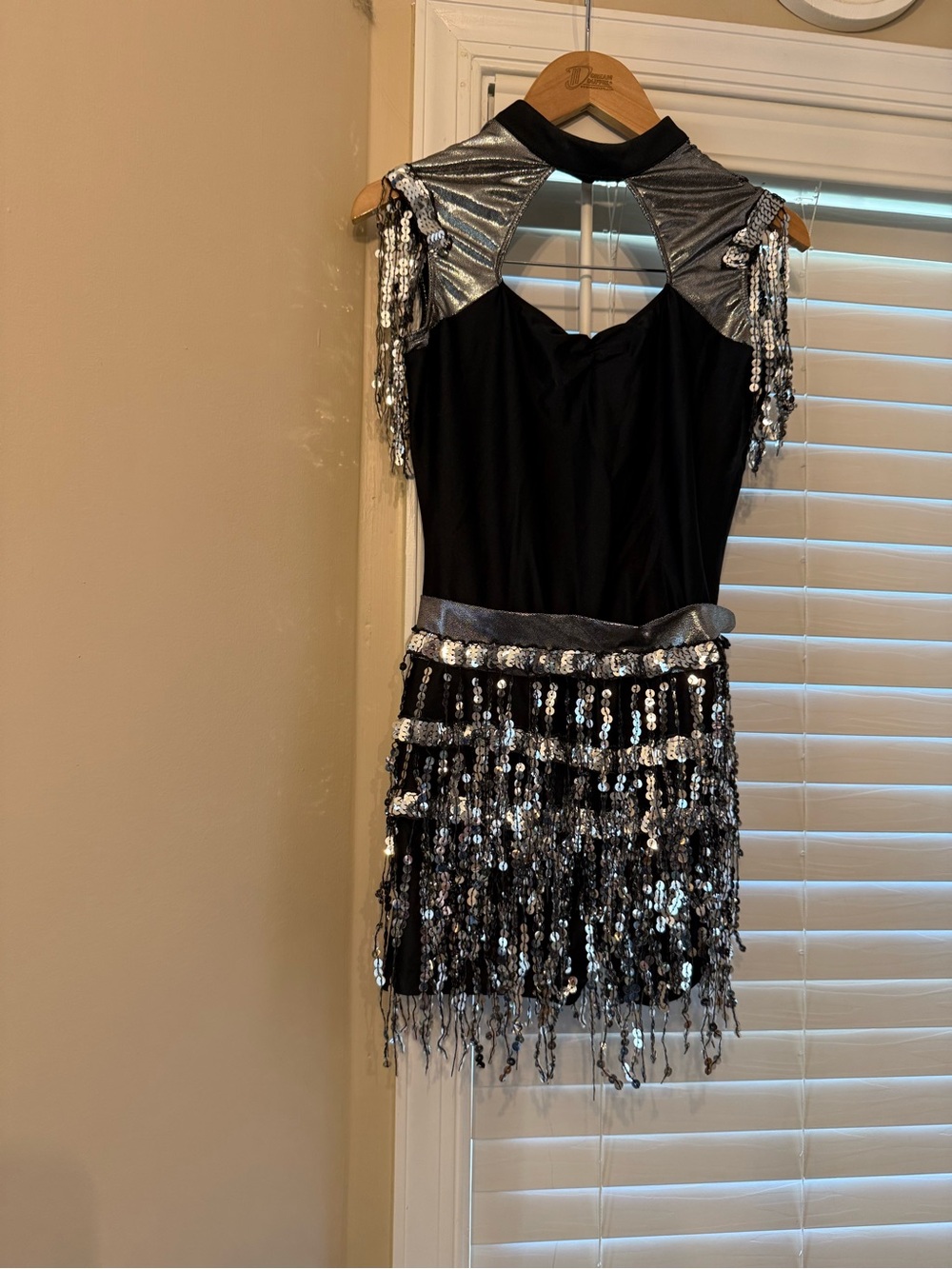 Revolution Women's Black & Silver Sequin Fringe Costume